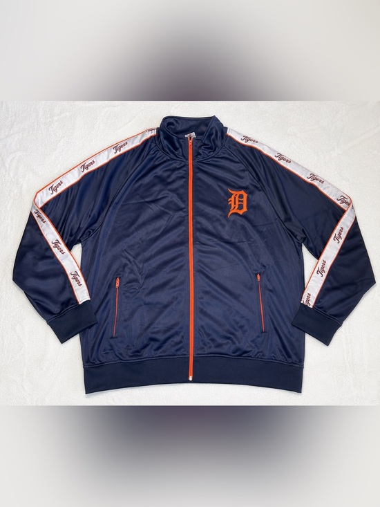 Other - MLB Detroit Tigers Full Zip Track Jacket Navy Orange Men’s 4XL Vintage Style